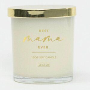 Le La Lo Glass Gold Lidded Candle - Best Mama Ever